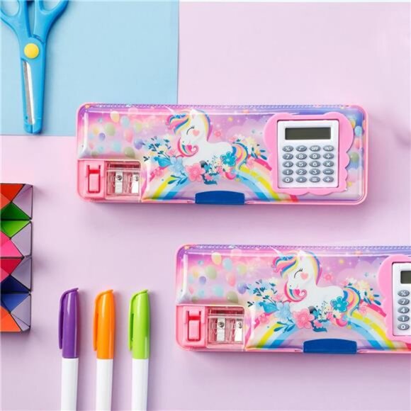 Henoyso Multifunctional Pencil‎ Box for Girls Unicorn Pencil Case with - Picture 2 of 7